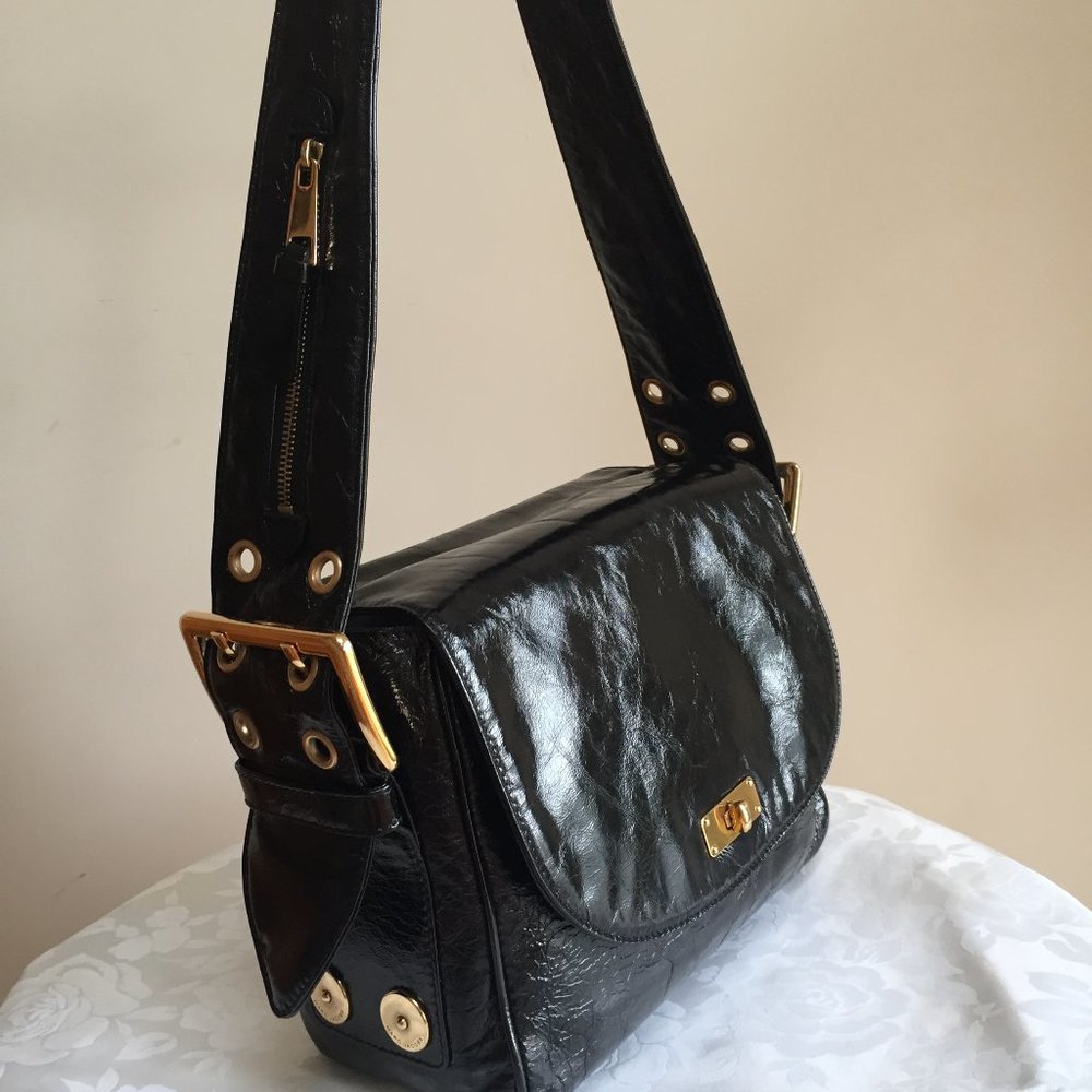 Marc Jacobs Black Patent Leather Shoulder Bag